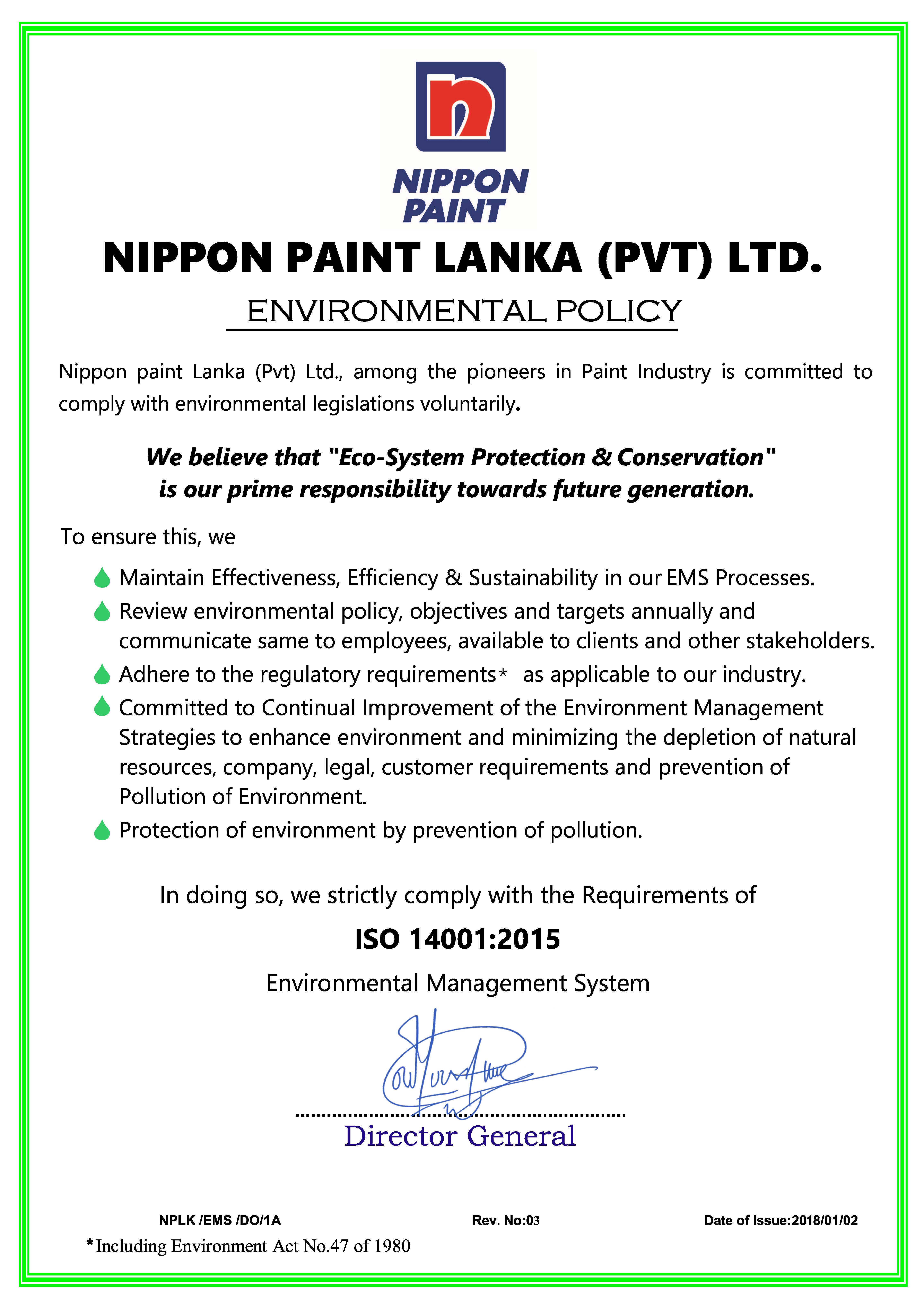 Nippon Paint Lanka earns Eco Label...